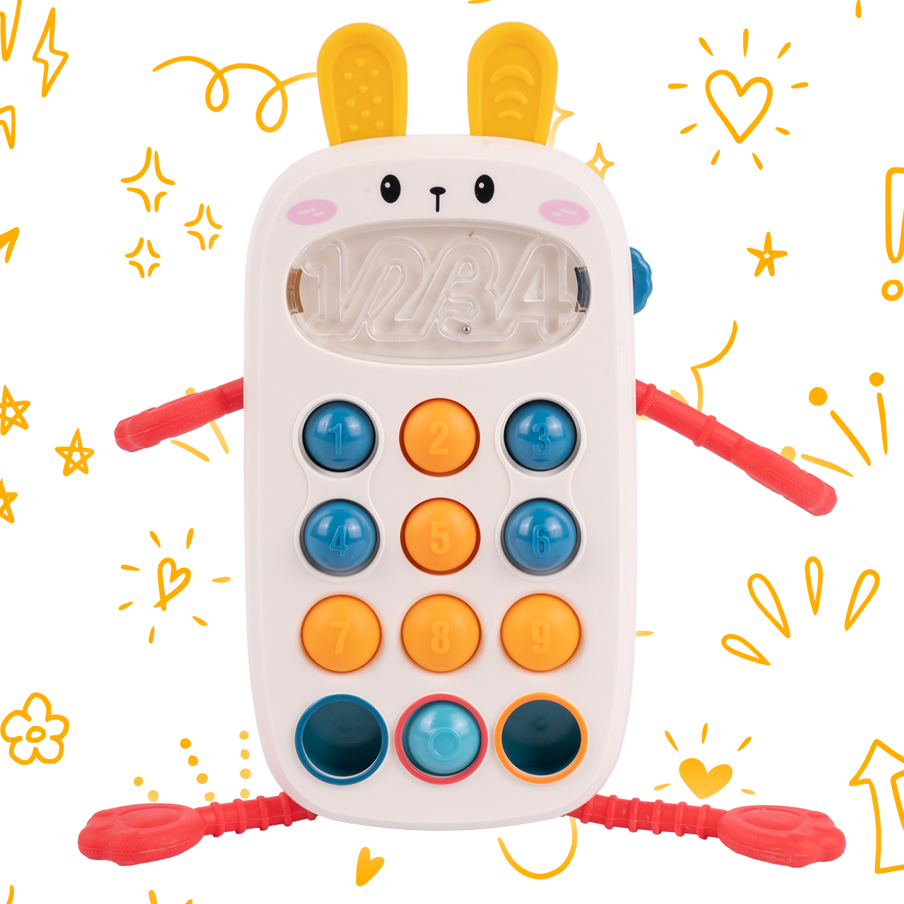 Telefon Króliczek Sensoryczny Smartfon Edukacyjny z Dźwiękiem