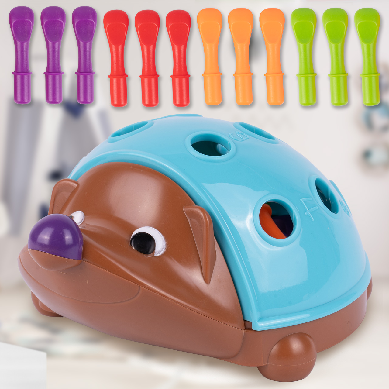 Sorter Jeżyk Układanka Edukacyjna Jeż Montessori Gra Liczby