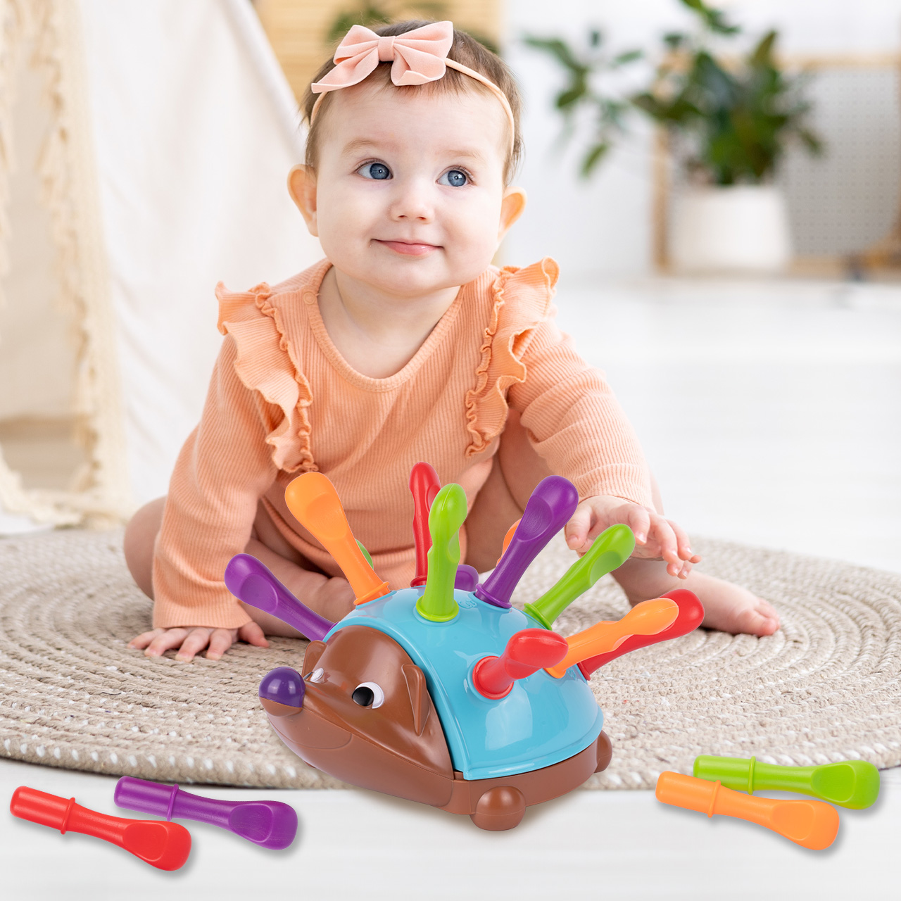 Sorter Jeżyk Układanka Edukacyjna Jeż Montessori Gra Liczby