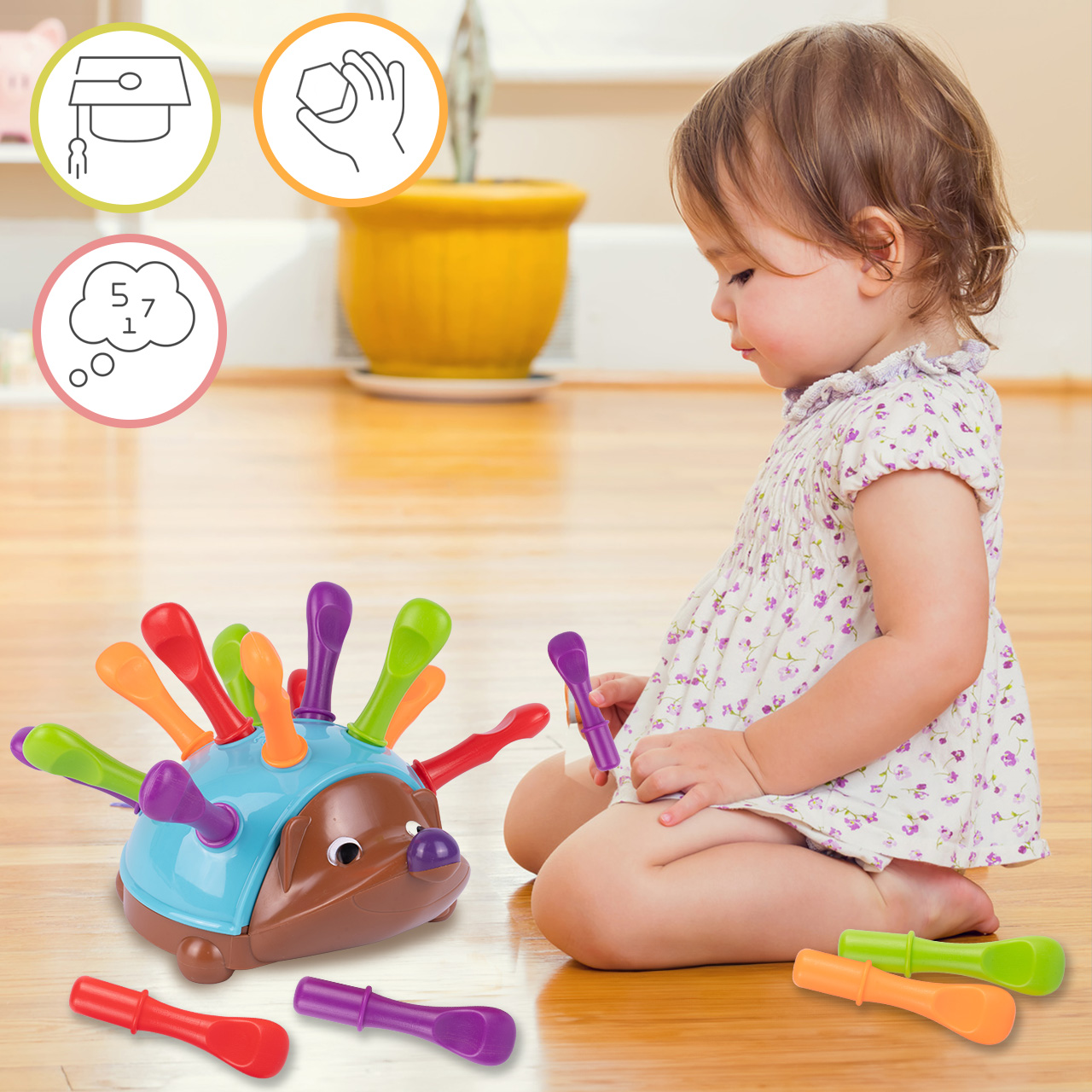 Sorter Jeżyk Układanka Edukacyjna Jeż Montessori Gra Liczby