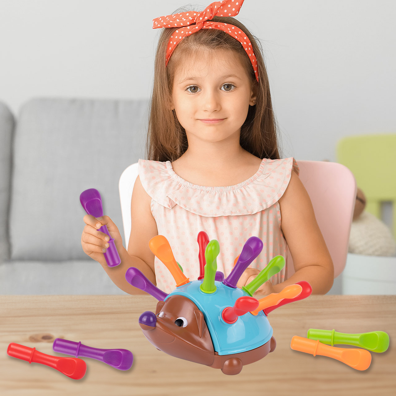 Sorter Jeżyk Układanka Edukacyjna Jeż Montessori Gra Liczby