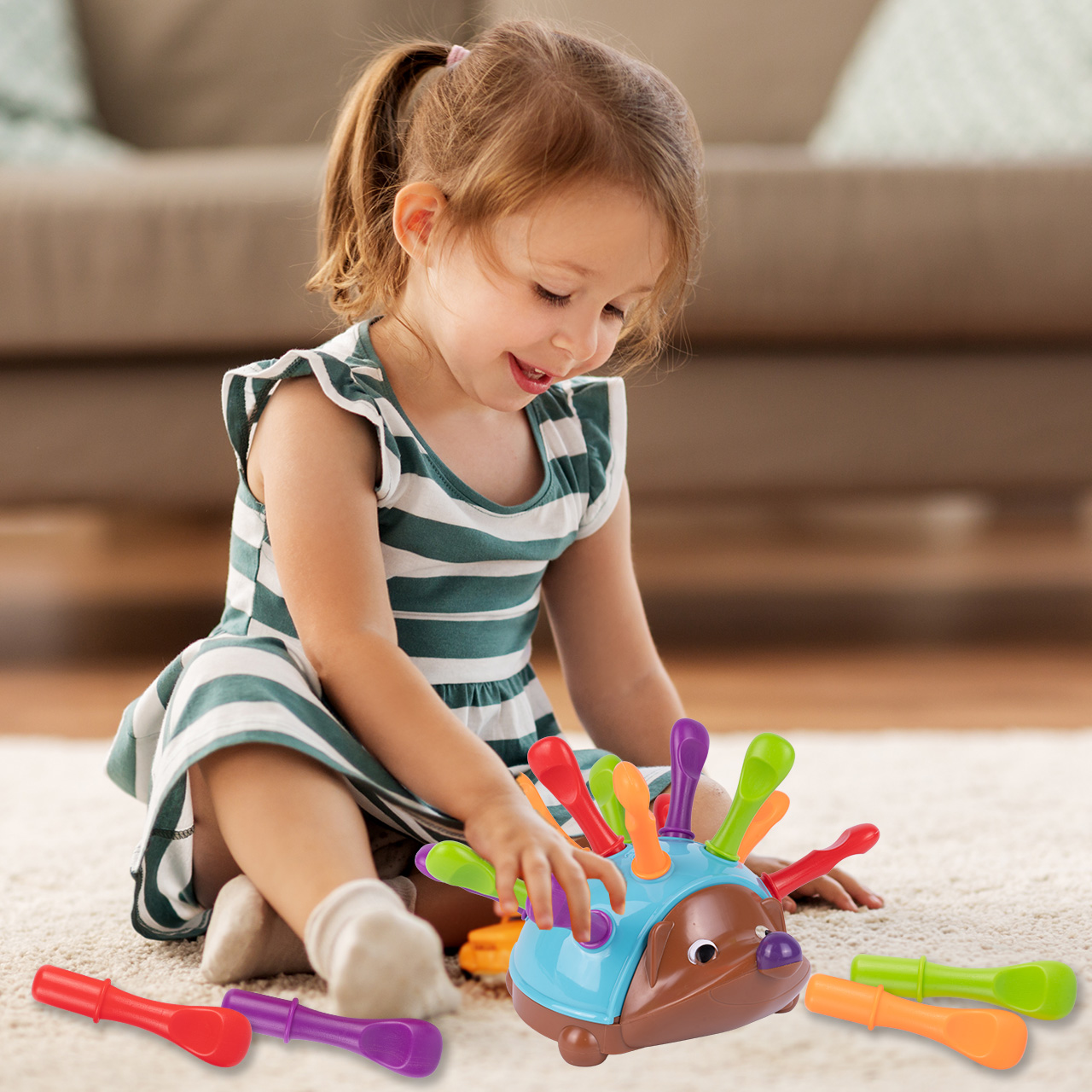 Sorter Jeżyk Układanka Edukacyjna Jeż Montessori Gra Liczby