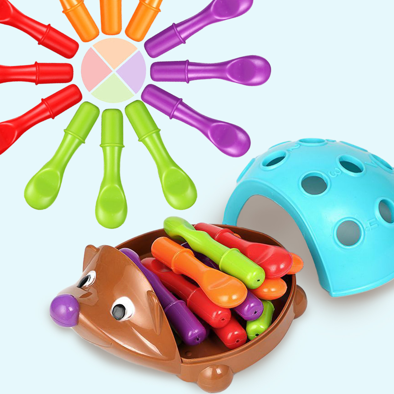 Sorter Jeżyk Układanka Edukacyjna Jeż Montessori Gra Liczby