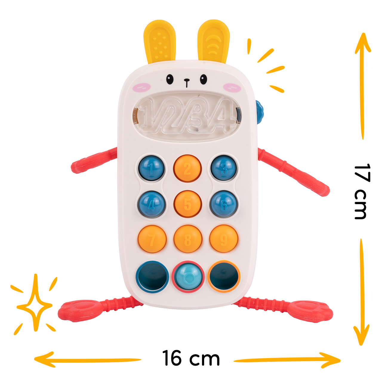 Telefon Króliczek Sensoryczny Smartfon Edukacyjny z Dźwiękiem