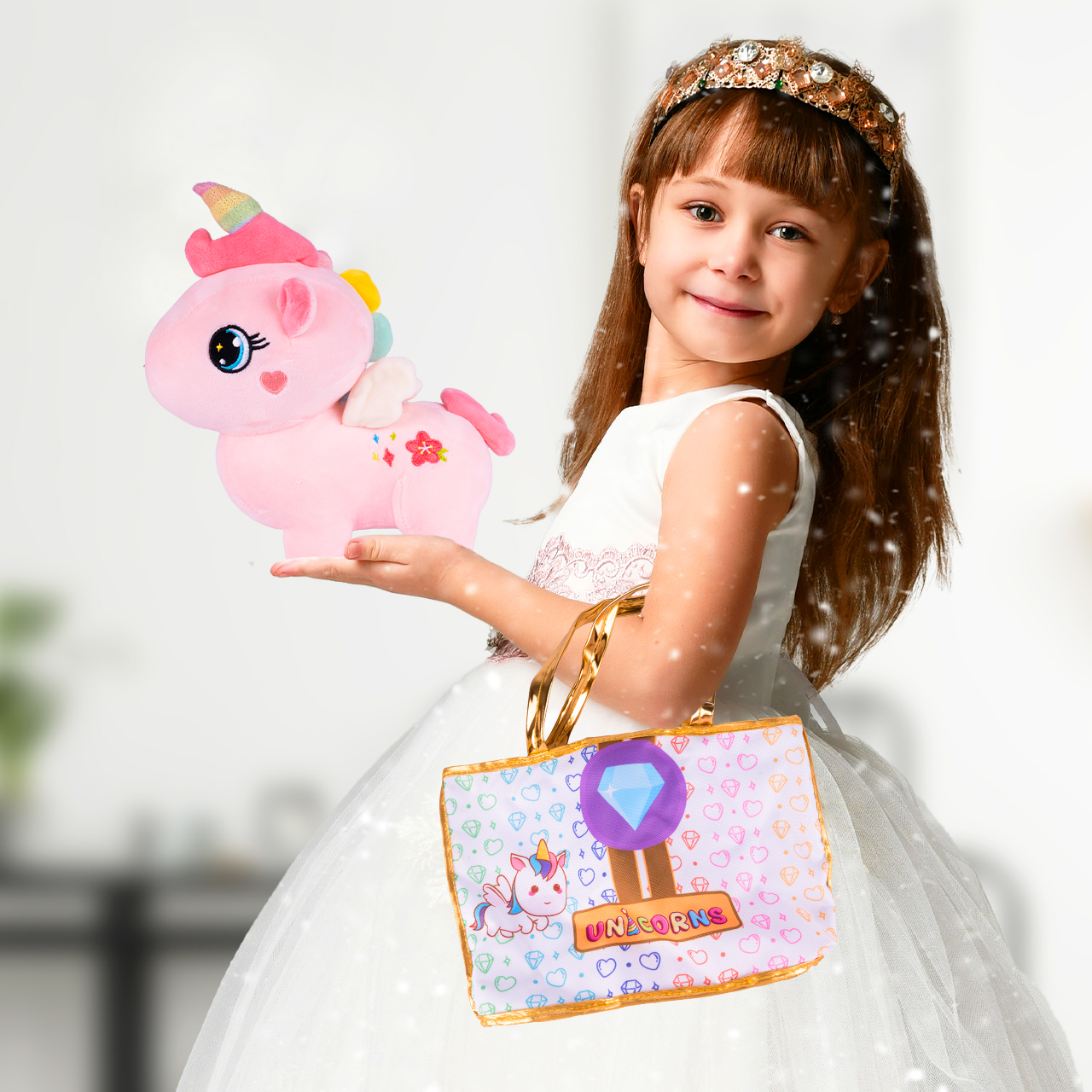 Pluszowy Jednorożec z Torebką Maskotka Przytulanka Unicorn