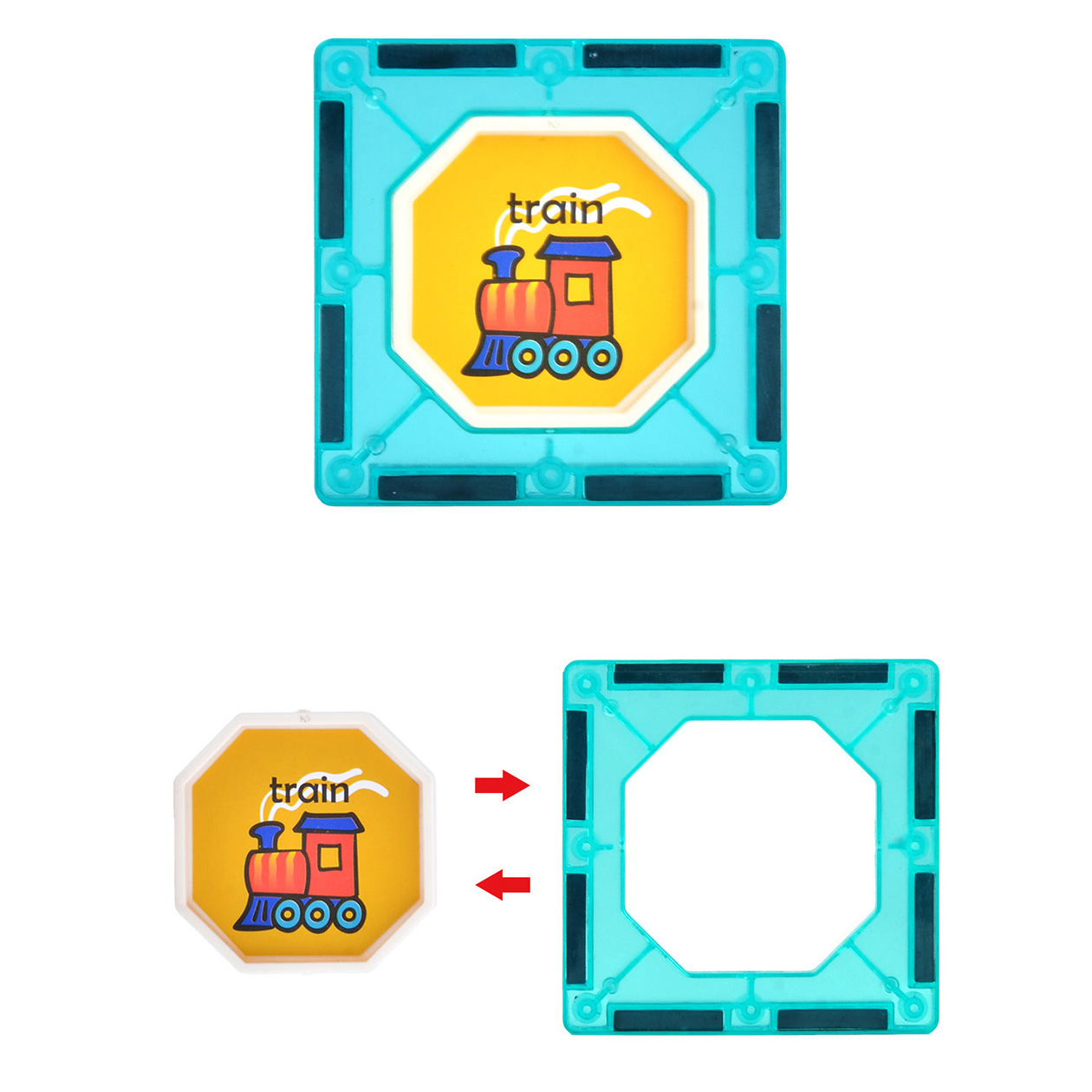 Klocki Magnetyczne 3D Świecące Konstrukcyjne Edukacyjne 125 elementów