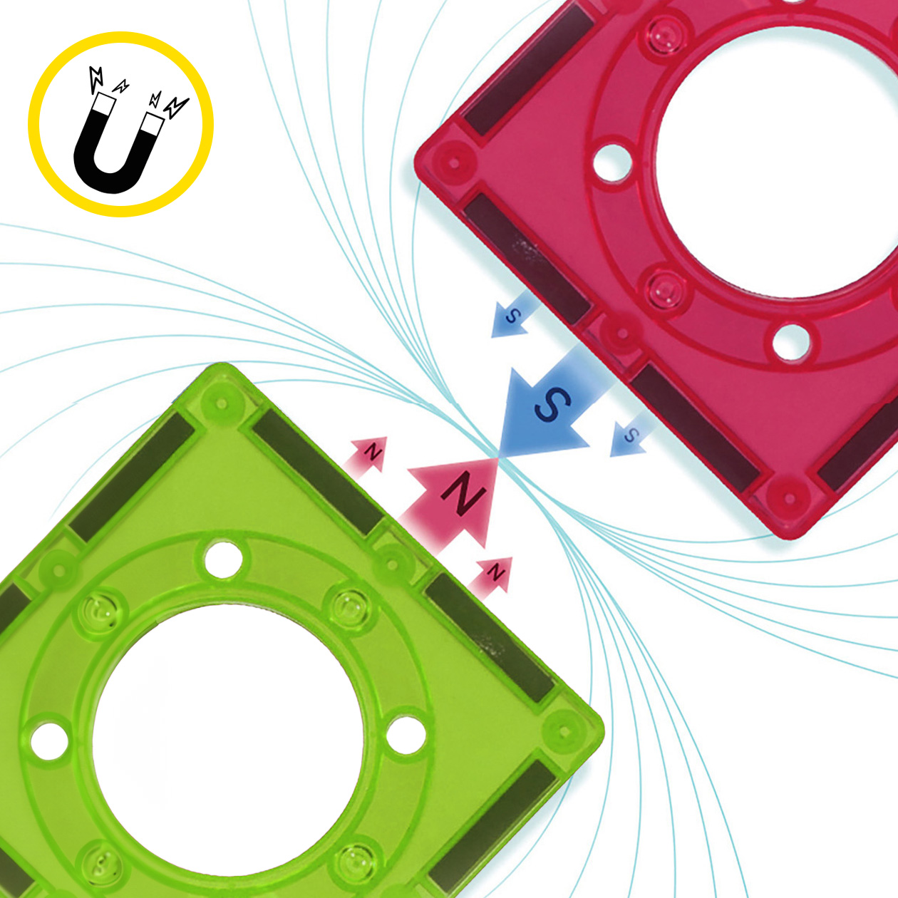 Klocki Magnetyczne 3D Świecące Konstrukcyjne Edukacyjne 83 elementy