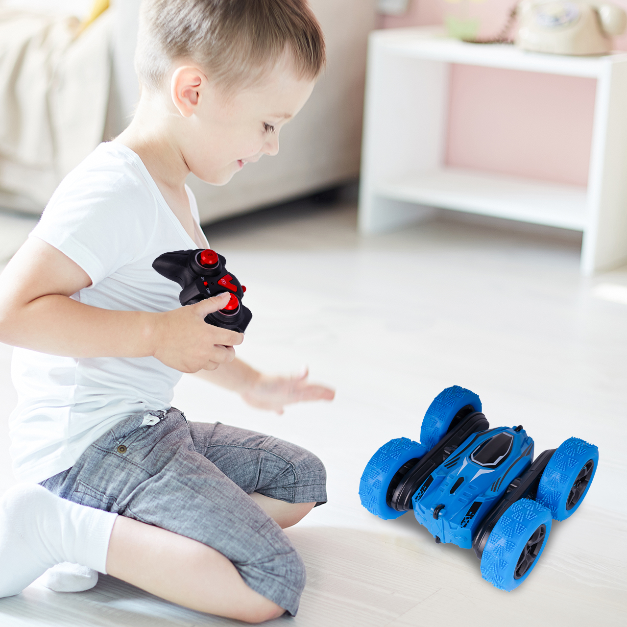 Samochód Twister 360 Zdalnie Sterowany Akrobata Kaskader Auto LED Pilot RC