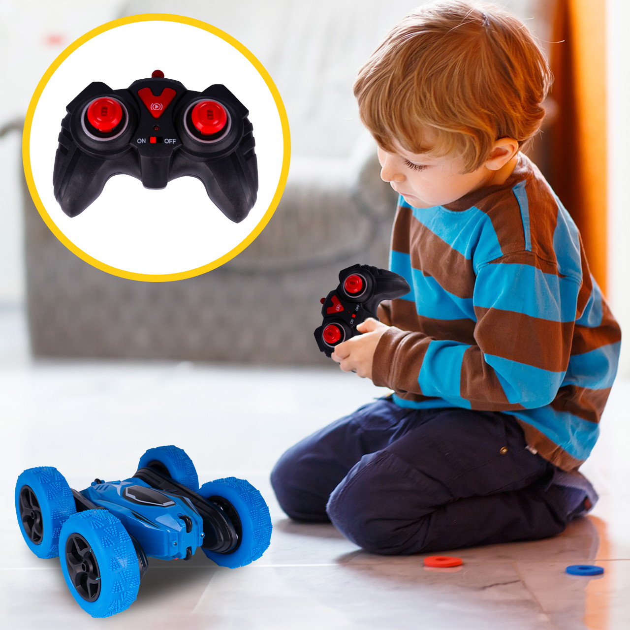 Samochód Twister 360 Zdalnie Sterowany Akrobata Kaskader Auto LED Pilot RC