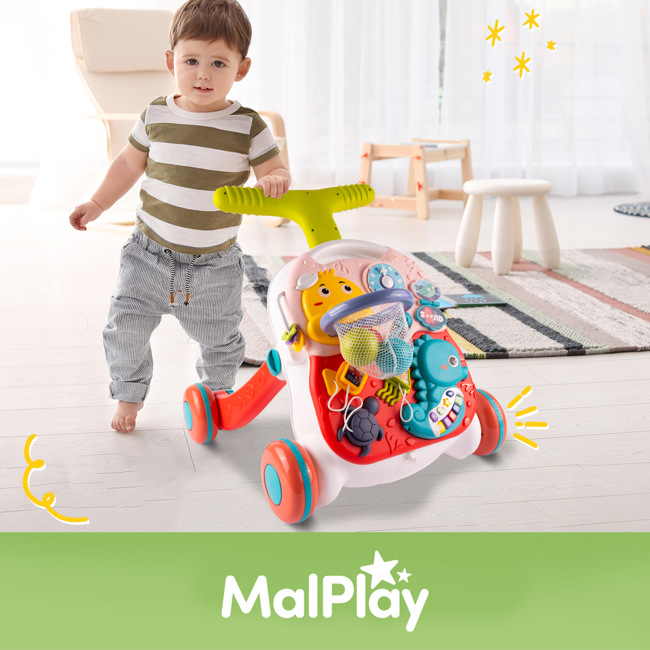 Chodzik Edukacyjny Interaktywny Panel 2w1 Muzyczny Tablica