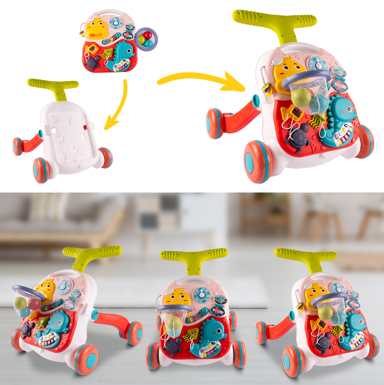 Chodzik Edukacyjny Interaktywny Panel 2w1 Muzyczny Tablica