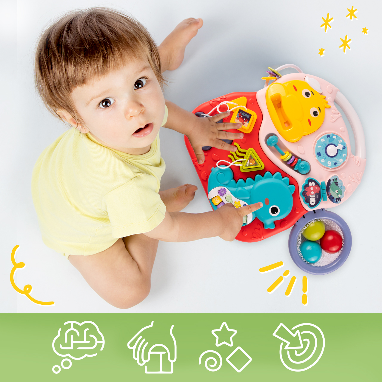 Chodzik Edukacyjny Interaktywny Panel 2w1 Muzyczny Tablica