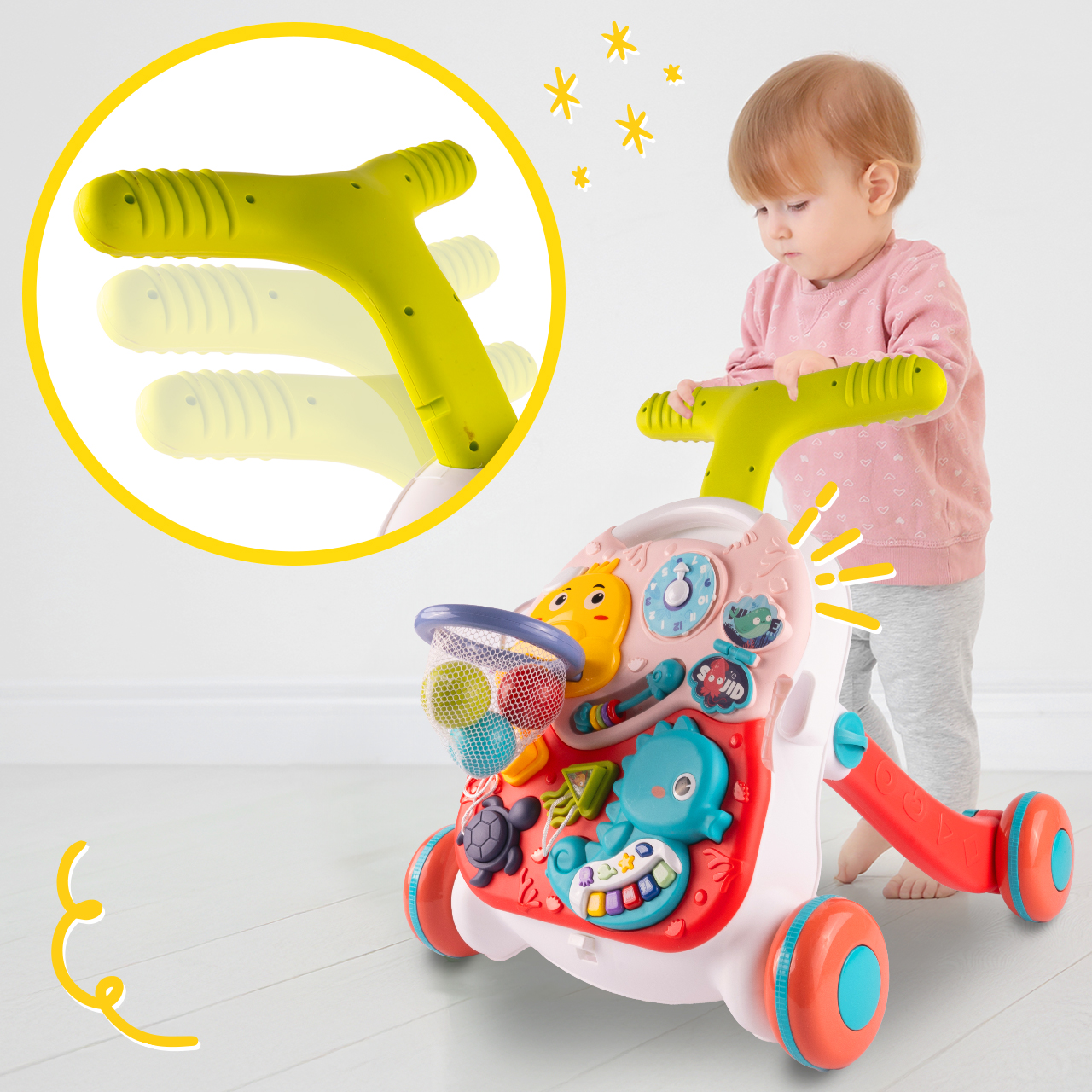 Chodzik Edukacyjny Interaktywny Panel 2w1 Muzyczny Tablica