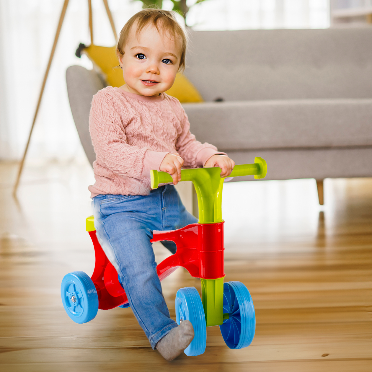 Rowerek Biegowy Czterokołowy Dziecięcy Jeździk