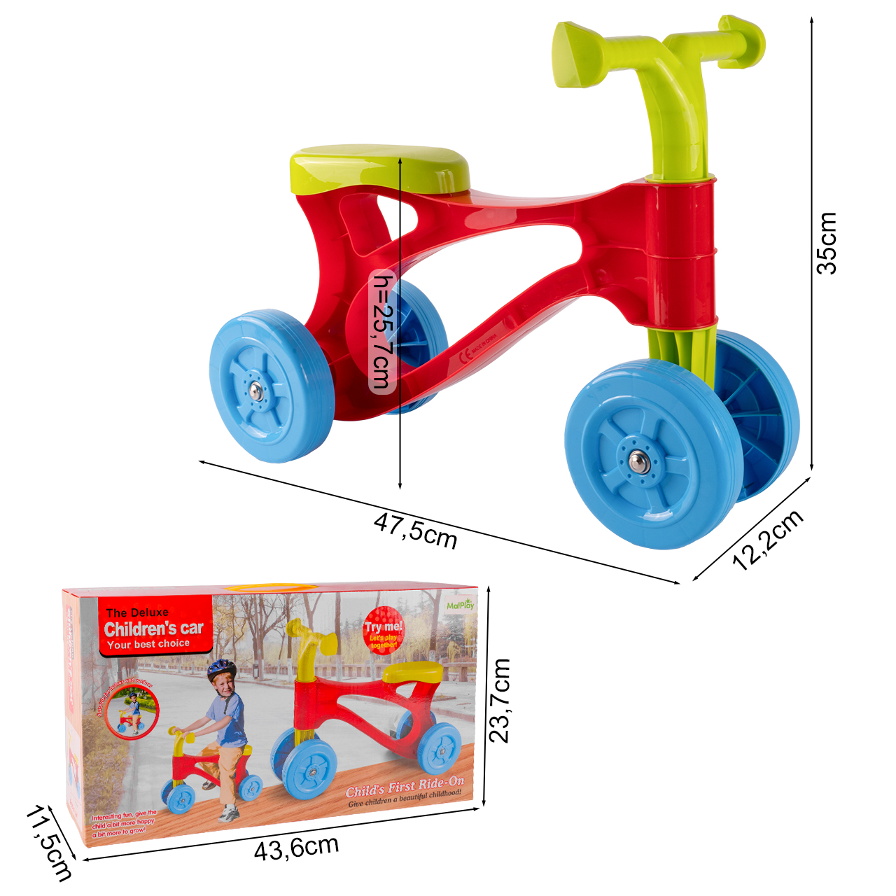 Rowerek Biegowy Czterokołowy Dziecięcy Jeździk